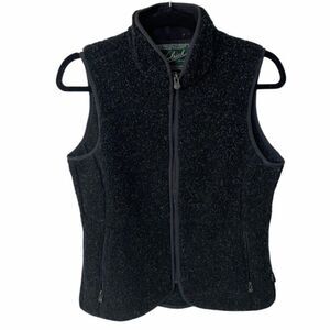 WOOLRICH womens vest heathered grey fleece winter vest xsmall
